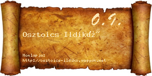 Osztoics Ildikó névjegykártya